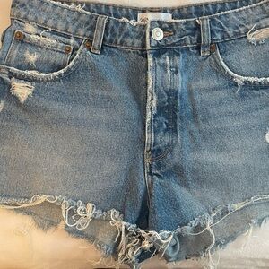 Zara cut off dark blue jean shorts size 8